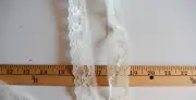 CREAM FLAT LACE SCALLOPED EDGE POLYESTER TRIM 1 1/4 INCH WIDE 10 YARDS