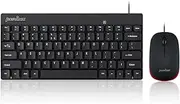 Perixx Periduo-212 Wired Mini Keyboard and Mouse Set, USB Connection, Black