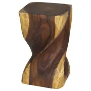 Haussmann® Big Twist Wood Stool Accent Table 12 in SQ x 20 in H Oak Oil