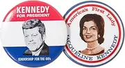 [Artisan Owl] John F. Kennedy for President and Jackie 1960 Campaign Historical Replica Pins Button 1.5