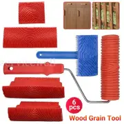 6Pcs Wood Graining Tool Set Silicone Wood Grain Roller Tool Reusable Grain