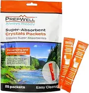 PrepWell Super Absorbent Crystals Packets Pack of 25 - Instantly Turns Urine Into a Gel - Lemon Scented Powder - No More Smells or Splashes - 25 Packets