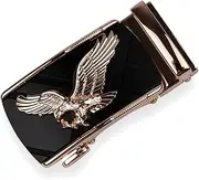 [Glamexx24] Belt Buckle Men's Belt Replacement Buckle Ratchet Automatic Belt Buckle Belt Accessories Suitable for Width 35 mm Belt, Black and Gold Eagle, Einheitsgröße