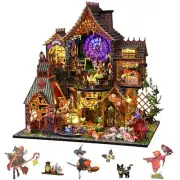 DIY Miniature House Kit, Doll House Kit with Dust Proof Cover, Magic Spirit