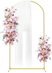 Putros Metal Arch Backdrop Stand 7.2FT Gold Wedding Balloon Arched Backdrop Stan