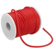 16 Yards 4mm PVC Hollow Pipe Rubber Cord 2mm ID with Plastic Spool, Red