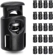 20 PCS Plastic Spring Cord Locks, Paracord Toggle Stopper Clasps for Drawstring