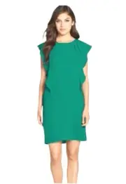 BCBGMAXAZRIA Dress Women Medium Susi Teal Green Flutter Sleeve Shift Mini MWT