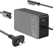 Laptop Charger 65W for Microsoft Surface Pro 3/4/5/6/7/7+/8/9/X Power Supply Adapter, for Windows Surface Laptop 6,5,4,3,2,1,Surface Go Tablet, Surface Book 3,2,1,Support 65W&44W&36W&24W(10 Ft Cord)