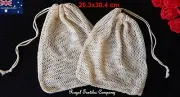 W20cm*H30cm Premium Cotton Mesh Drawstring Bags | Fruit Grocery Bags 8x12 inches