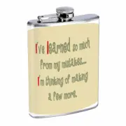 More Mistakes Em1 8oz Stainless Steel Flask Drinking Whiskey Liquor