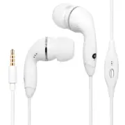 White Universal Stereo 3.5mm Audio Handsfree Earphones Headset Earbuds with Mic.