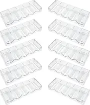 Gamers Lounge 68mm Poker Chip Trays - Narrow Design for Ceramic Chips - 100-count Clear Acrylic Poker Chip Racks - Chip Storage and Display Case