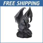 12-Inch Hand-Cast Stone Gargoyle Sculpture - Gothic Sentinel for Home & Garden