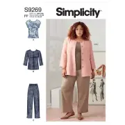 SIMPLICITY SEWING PATTERN 9269 WOMENS 18W-24W JACKET, PULL-ON PANTS & KNIT TOP
