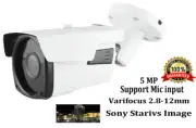 5MP IP Bullet Security Camera 2.8-12mm Zoom IR Distance PoE Starlight H.265 MIC