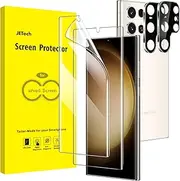 [JETech] Screen Protector for Samsung Galaxy S23 Ultra 5G 6.8-Inch with Camera Lens Protector, Flexible TPU Film, Fingerprint ID Compatible, Easy Installation, HD Clear, 2-Pack Each