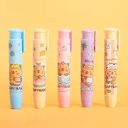 Capybara Retractable Erasers, 5 PCS Cute Rubber, Press Rubber Eraser, Pencil Erasers Cute Erasers for Kids Boys Girls Students Capybara Lovers Office School Supply Stationery