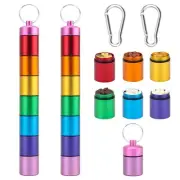 Small Portable Pill Case Keychain for Travel, 2 Pack Pill Organizer Box, Wate...