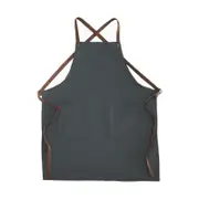 Catzon Polyester Cross Back Apron with Adjustable Straps and Pockets for Kids Adult-Iron Gray