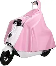 KAnduo Waterproof Hooded Rain Coat Poncho Hood Cover,Hooded Rain Poncho, Single Windproof Unisex Rain Cape, for Bike E-Bike Mobility Scooter Rain Dust Cover (Color : Pink, Size : 5X-Large)