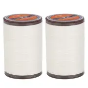 2pcs Round Waxed Thread for Leather Sewing, 87 Yards / 80m, 0.55mm, Cream White