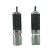 4PCS RCA Plug Male Soldering Audio Speaker Amp Grade Connector with Carbon Fiber