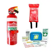 Fire Emergency Kit 1kg ABE Fire Extinguisher Fire Blanket 1x1m First Aid Kit