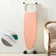 13x36in Ironing Board Cover and Pad, Cotton Replacement Iron Board Cover for Tabletop, Ironing Board Pad Heat Reflective, Stain Resistant(Pink White dots)