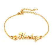 Girl Women Customized Initial Letter Anklet Bracelet Personalized Alphabet Name