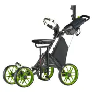 CaddyTek CaddyCruiser ONE Pro Folding 4 Wheel Golf Buggy Lime + Removable Seat
