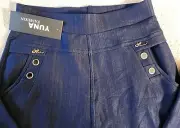 NEW Girls Teens Denim Blue Dress Pants Size XL/XXL Stretch Waist Work Career NWT