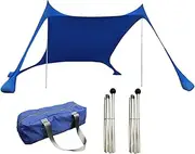 Biniveil Beach Shade,Outdoor Sun Shade UPF50+ | Wind-Proof Breathable Beach Tent for Sports Festival Park Picnic Fishing Outdoor Camping Family Outing Vacation Backyard