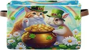 Cute Cat Rabbit St Shelf Organizer, Decorative Rectangle Office Organizer Storage