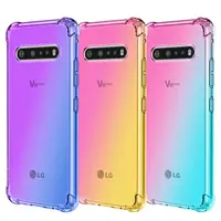 在飛比找樂天市場購物網優惠-適用于LG V60 Thinq手機殼卡通硅膠漸變彩虹K61四