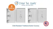 2 Pack Child Be Safe Child and Pet Proof WHITE Light Switch Safety Cover Guard