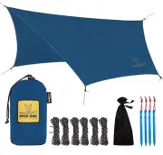 Wise Owl Outfitters Wisefly 11 x 9 Foot Hammock Rain Tarp, Blue, Accessory Only