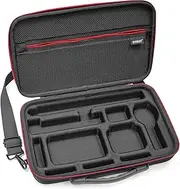 Carrying Case for Insta360 X4 Action Camera, Waterproof Anti-Shock Compact Travel Bag with Shoulder Strap, Hnady Handle and Pocket, Hard Shell Nylon Case for Insta360 X4 Accessories Kit