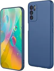 [GOKEN] Case for Oppo A16 / Oppo A54s / Oppo A16s - Shockproof Silicone Mobile Phone Case with Plush Lining, Stylish Plain Design, Protective Case/Cover - Blue