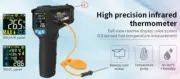 Temperature Humidity IR Thermometer Gun -50-800°C Non Contact Infrared & K Type