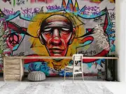 3D Man Avatar Text Number Graffiti Wallpaper Wall Murals Removable Wallpaper