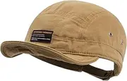 [Clakllie] 5 Panel Short Bill Cap Casual Baseball Caps Retro Dad Hat Flat Brim Snapback Fitted Caps Trucker Hat Short Cadet Cap