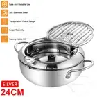 24cm Japanese Deep Frying Pot with Thermometer Non Stick Tempura Fryer Pan AU