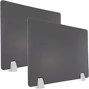 uxcell 40x60cm Desk Divider, 2 Sets Desk Privacy Panel Acrylic Office Partition Boards Table Testing Dividers Portable Panel Sneeze Guard Protective Shield for Office Kitchen Sink, Gray