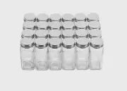 30 Pcs Glass Spice Jars Bottles 4Oz Empty Square Spice Containers Metal Caps new