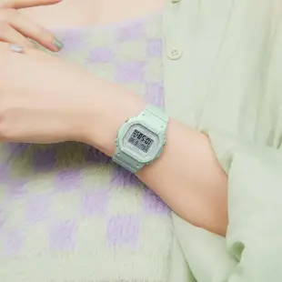 【CASIO 卡西歐】BABY-G 春季色彩方形女錶電子錶-鼠尾草綠(BGD-565SC-3)