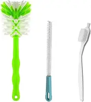 Cleaning Brush for Thermomix TM31 TM5 TM6 TM21, CJBIN Knife Brush for Thermomix, Set of 3 Brushes Includes Cup Brush, Bottle Brush, Small Mixing Pot Brush, for Mixing Pot Knife, Pots Thermal Cooker