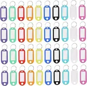Gogogmee 50pcs Colorful Plastic Key Card Tag Key Id Label Number Label Key Ring Accessory Key Ring Labels Key Chain Label