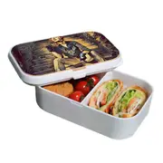 Lunch Box Food Container Snack Picnic Authentic Wood Strap Cutlery Empowering