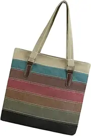 [BESTYASH] Stylish Canvas Tote Bag for Women Cute Shoulder Bag Pockets Lightweight Comfortable for Daily Use for Christmas and Mother's Day